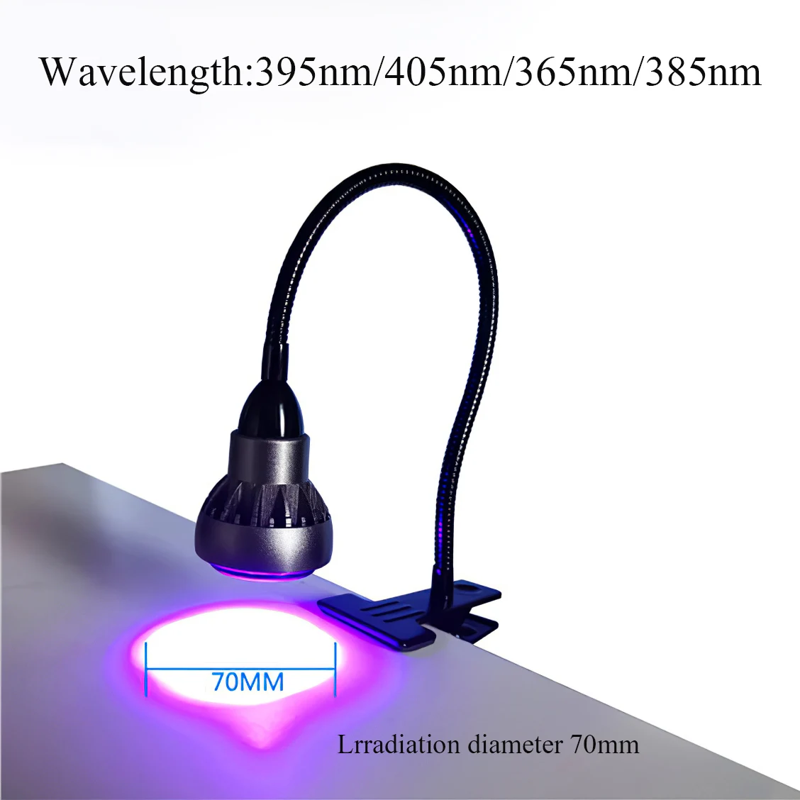 405nm UV Resin Curing Lamp LED Ultraviolet Light Point Spotlight Clip 395nm  365nm Green oil UV Glue Epoxy Solder Optical Film