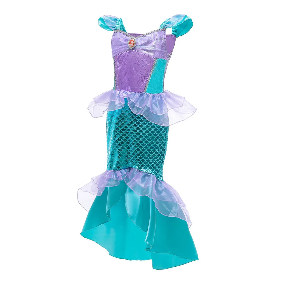 New Kids Dress for Fishtail Skirt Girls Clothes Summer Princess Dress Mermaid Girl Halloween Performance Costume