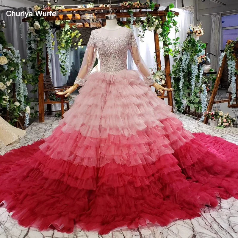 

HTL674 elegant long evening dresses with train illusion beading appliques formal dresses evening gown vestido longo festa noite