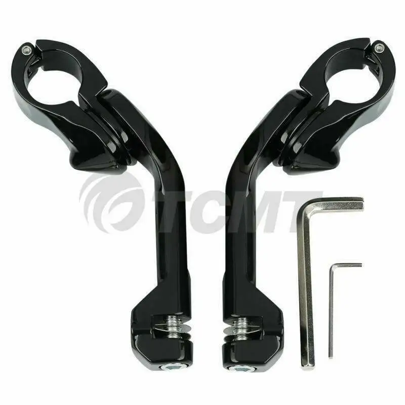 Long Mount Bracket Мотоцикл 1 1/" шоссе маленький подножек длинный угловой крепление для Harley Honda Suzuki Kawasaki - Цвет: Long Mount Bracket