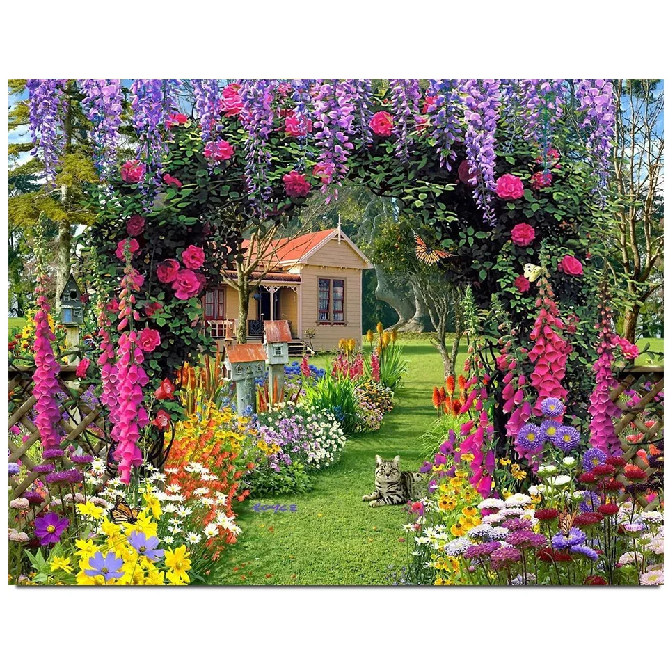 3 d photo custom diy diamond embroidery most beautiful gardens diamond painting full square round drill diamond mosaic gift,