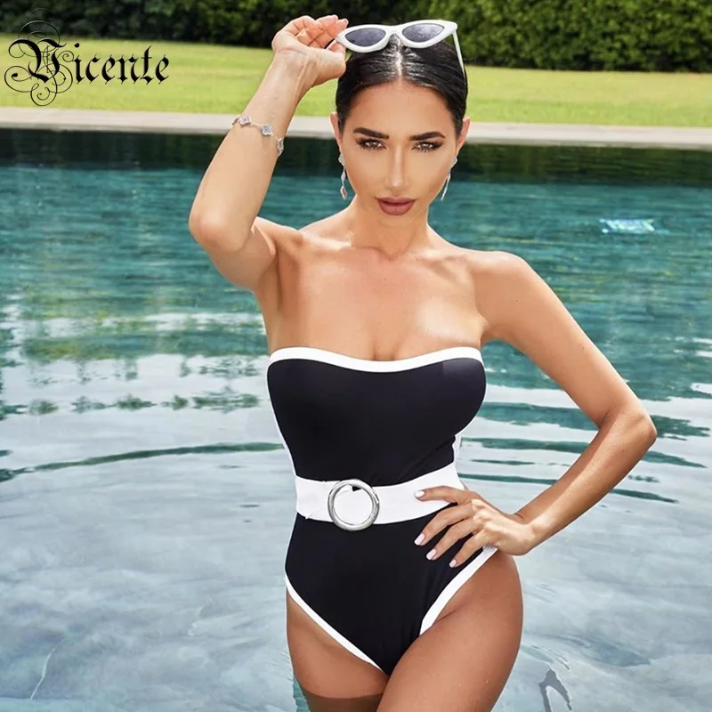 Swimsuit Sexy Summer Sleeveless Sashes Celebrity VC Party