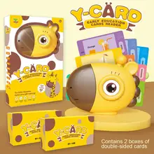 Lecteur de cartes anglaises, 60 pièces, jouet d'éveil pour enfants, Machine à histoires, girafe, éducation précoce 