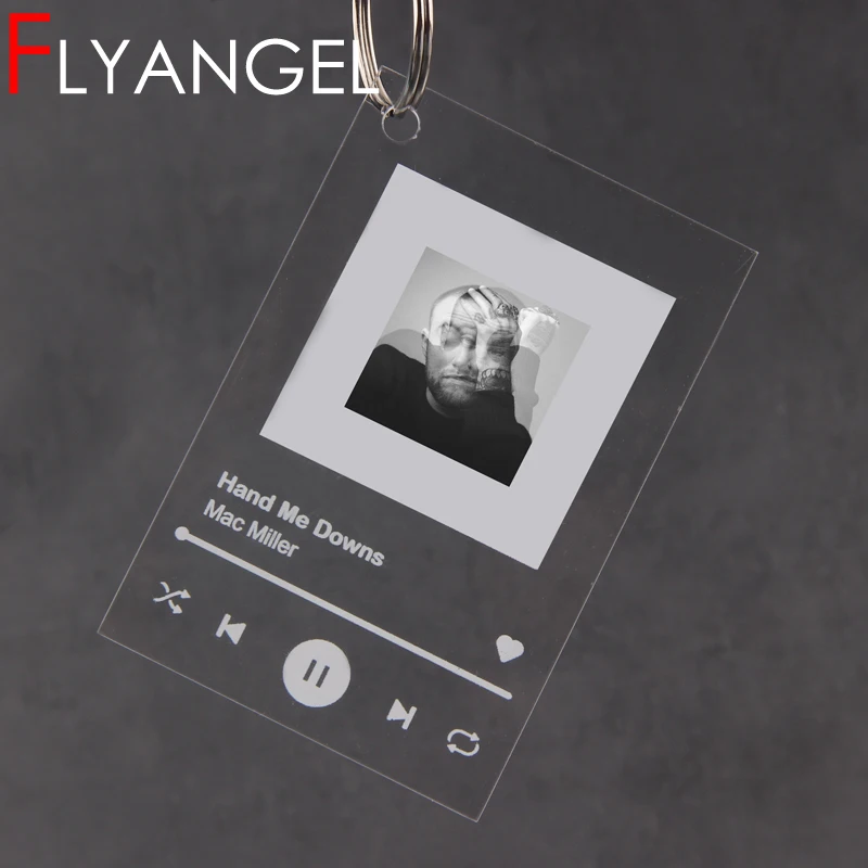 Key-Chain Photo-Keyring Gifts Personaized Spotify Code Custom Plaque Couple Music Scannable