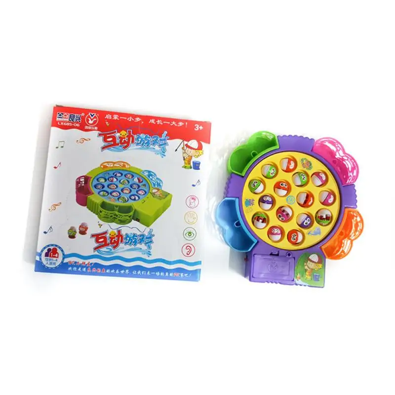 Kids Fishing Toys Electric Rotating Fishing Play Game Musical Fish Plate Set Magnetic Outdoor Sports Toys Children Birthday Gift