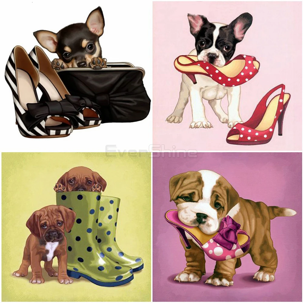 EverShine Diamond Painting Animals Full Square Cross Stitch New Arrivals Art Bead Embroidery Dog Picture Rhinestones | Дом и сад