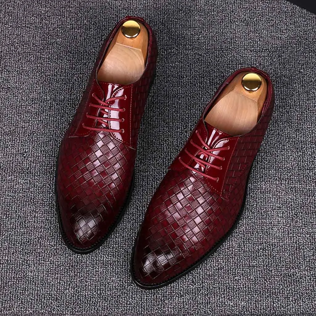 Летние мужские классические туфли на плоской подошве из искусственной кожи высокого качества Деловые туфли на шнуровке с острым носком черные, коричневые Hombre размера плюс 38-48