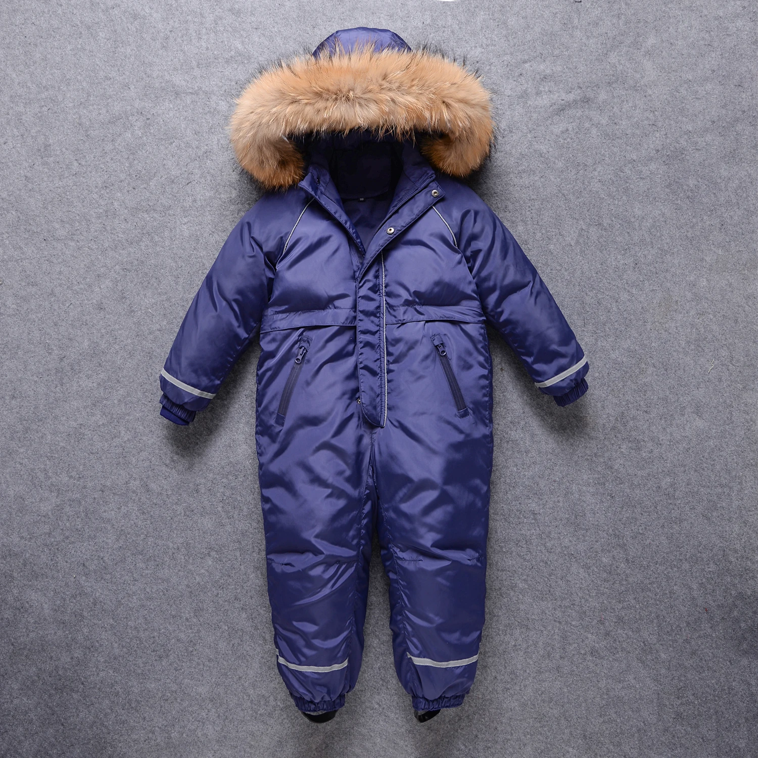 

OLEKID 2023 Waterproof Real Fur Boys Winter Snowsuit Thick Girls Ski Suit 3-10 Years Kids Overalls Children Snow Wear Jumpsuit