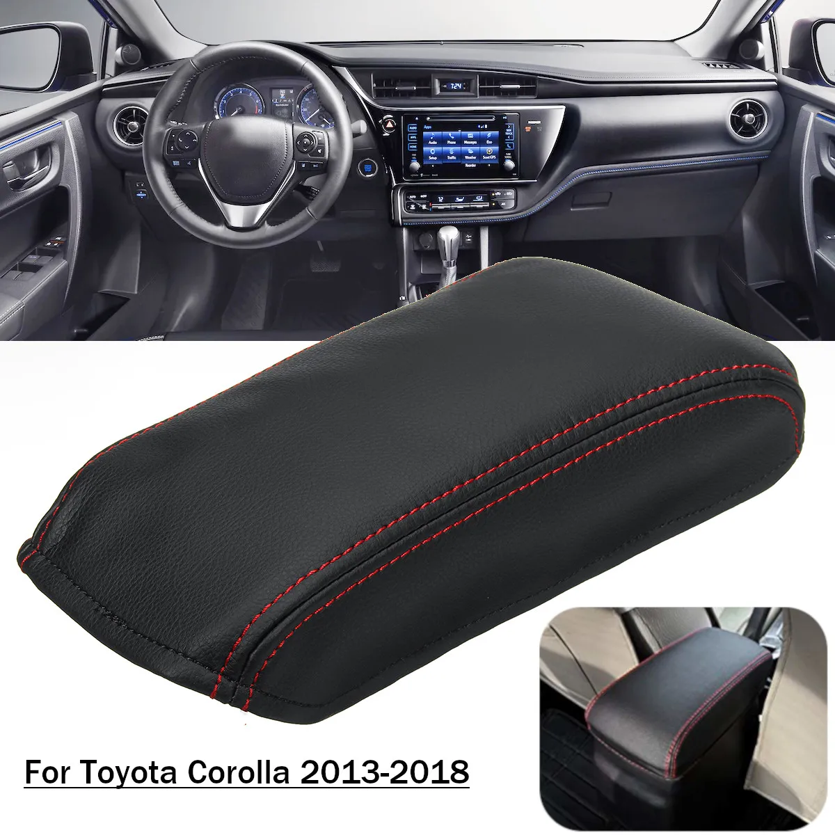 Fiber Leather Car Console Center Arm Rest Armrest Cover Cushion