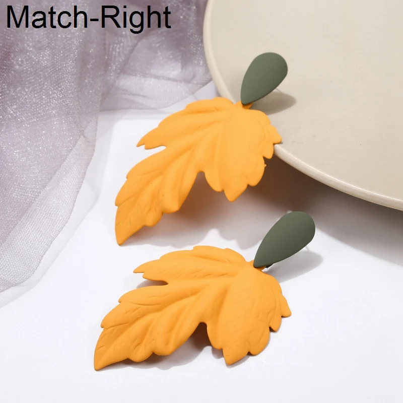 Match-Right Statement Big Leaf Long Earrings For Women Korean Fashion Large Dangle Drop Pendant Female Jewelry SP981 | Украшения и