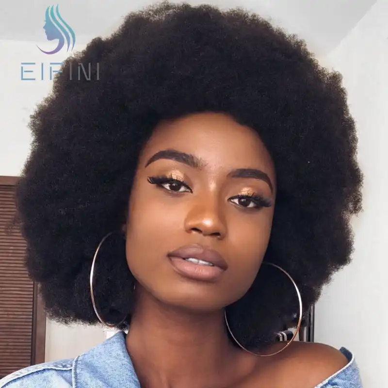 Afro Kinky Curly Wig Human Hair Full Lace Wig For Black Women Remy