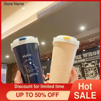 

New Creative Coffee Insulation Cup Portable Double-Layer Stainless Steel Cup Straw Cartoon Insulation Pot Net Red