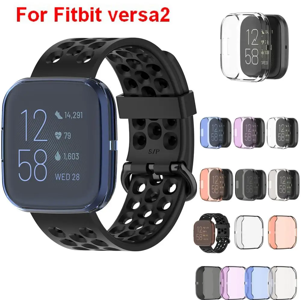 

COMLYO Protective Case Frame For Fitbit versa 2 Band Strap Ultra-thin TPU Case Protection Cover For Fitbit versa2 Watch Shell