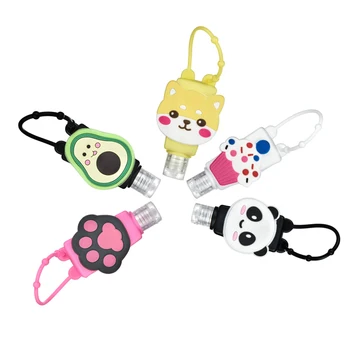

10pcs/set Cute Cartoon Mini Hand Sanitizer Split Bottles Portable Detachable Cover Silicone Bath Shower Hand Gel Holder