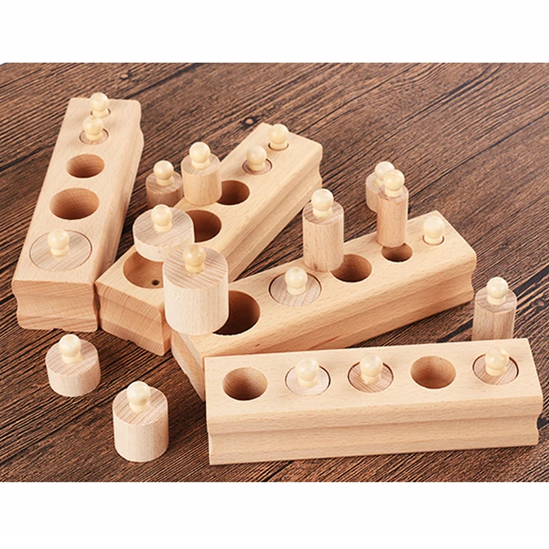 Logwood русские складские деревянные игрушки Монтессори Educatief цилиндрическая