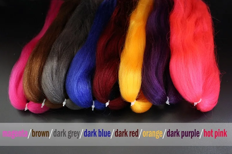 8 dark colors Tigofly 16 цветов синтетического волокна большой Хэнк супер волос муха завязывание рыболовный крючок Бактейл изготовления приманки материалов - Цвет: 8 dark colors