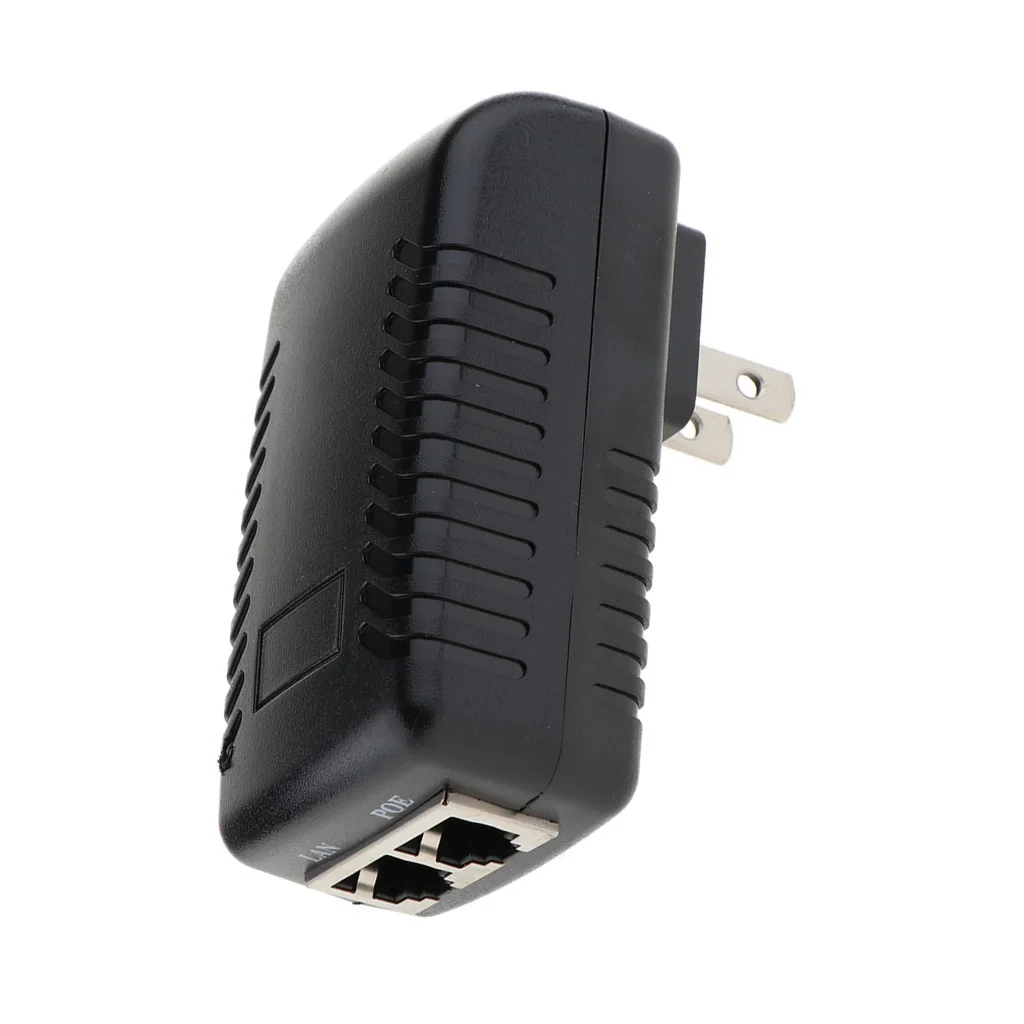 DC 12V 1A CCTV Active PoE Injector Ethernet Power Adapter for IP Camera  Compatible With All IEEE802.3af Power Device