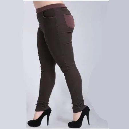 Капри, женские штаны, зима, XL-6XL, для женщин, карандаш, большой размер, брюки, эластичные, высокая талия, утолщенные, плюс бархат, тянущиеся брюки M694