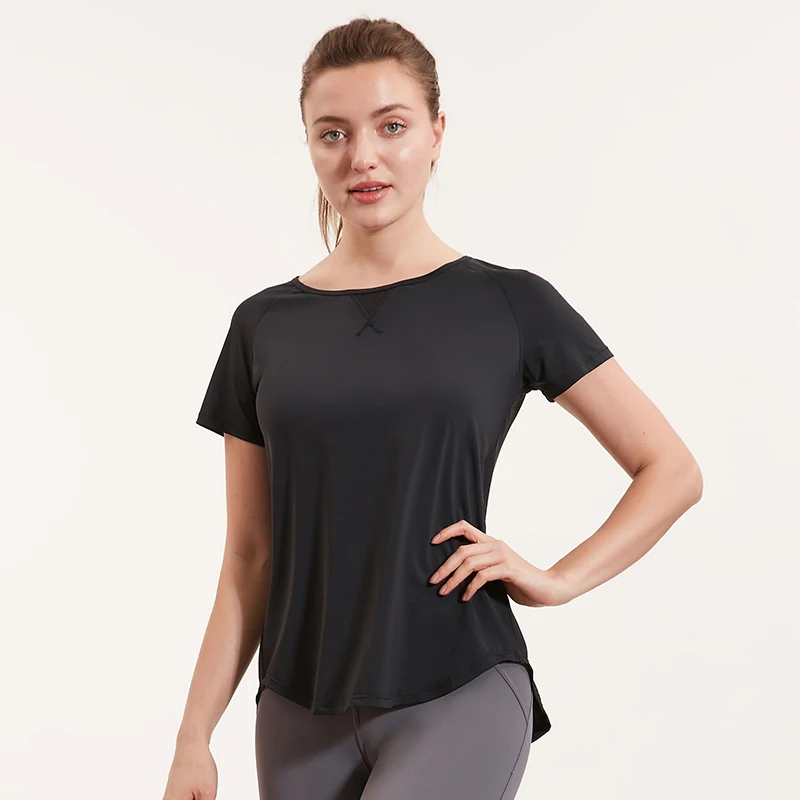 Breathable Yoga Shirts Quick Dry Short Sleeved Mesh Running T-shirt Exercise Sportswear Loose Fitness Sport Tee Thin Section Top