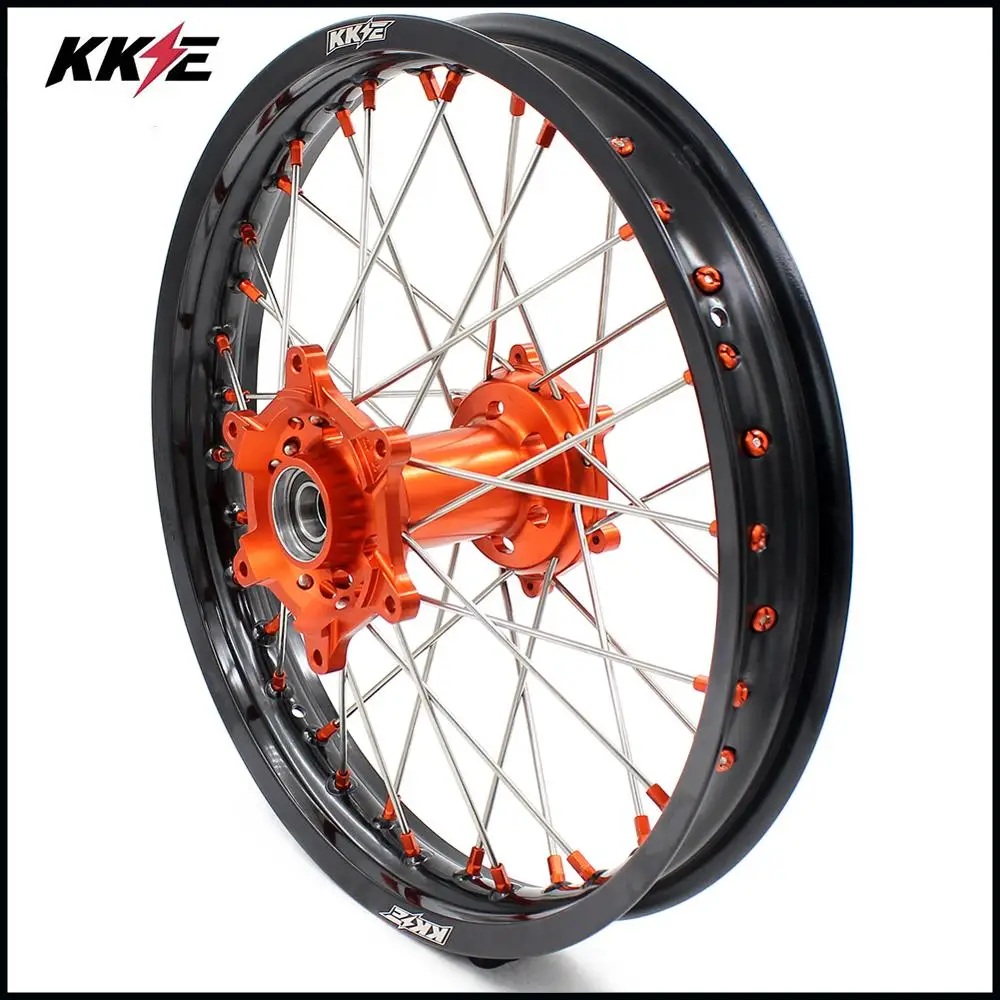KKE 21 & 18 комплект колес Enduro для мотоцикла EXC EXCE EXCF 300 250 200 350 500 530 2003 2021 оранжевая