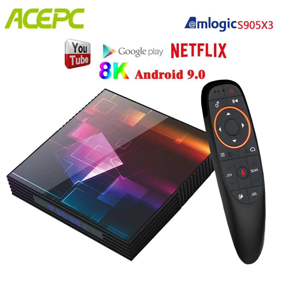 

ZKF3 8K TV Box Android 9.0 Amlogic S905X3 4GB 64GB 2.4G&5G Wifi 4K 75fps Netflix Youtube Box Android Media player X3 VS F3 Air