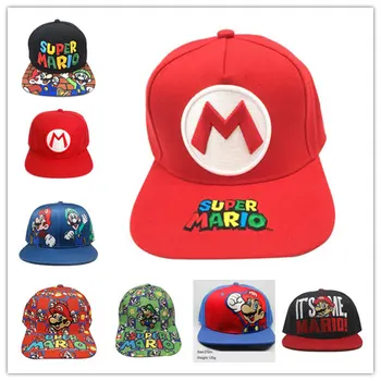 

Hot Fashion Mario Hip Hop Hat Embroidery Adjustable Baseball Cap Mario Cartoon Sun Hat Birthday Christmas Gift