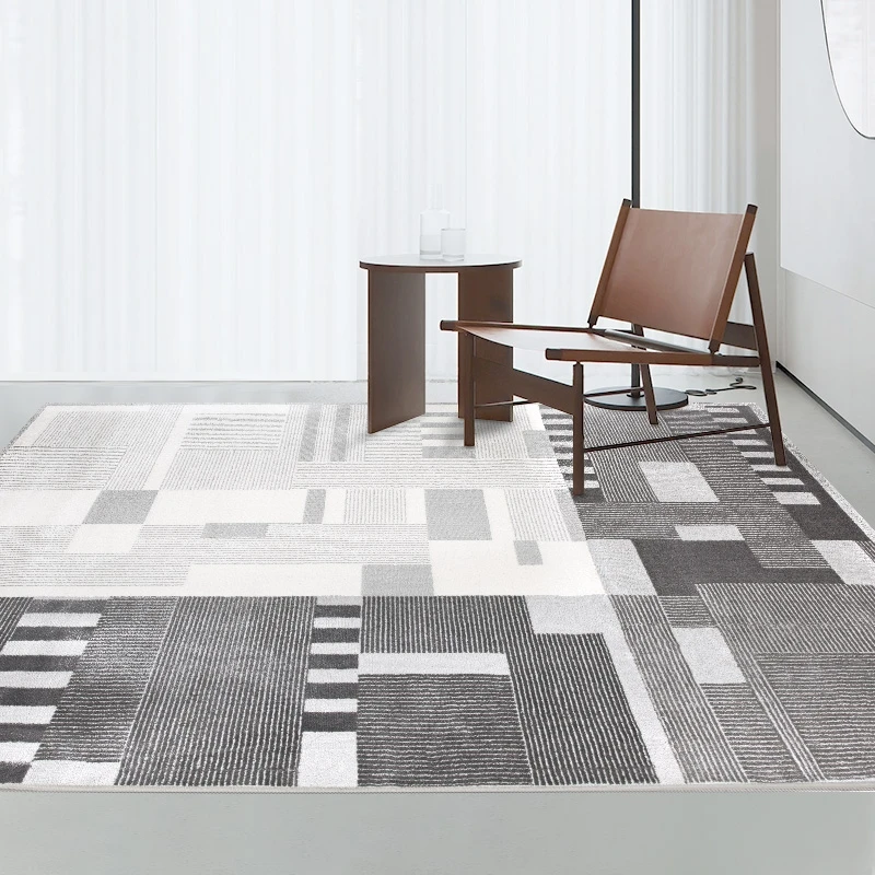 

Big size modern style geometric carpet , INS popular home decoration floor mat, decoration villa rug in gray color
