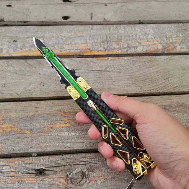 Apex-Couteau papillon multifonctionnel Octane Heirloom avec stylo gel vert,  entraîneur Balisong, modèle d'affichage, nouveau design, cadeaux de jeu