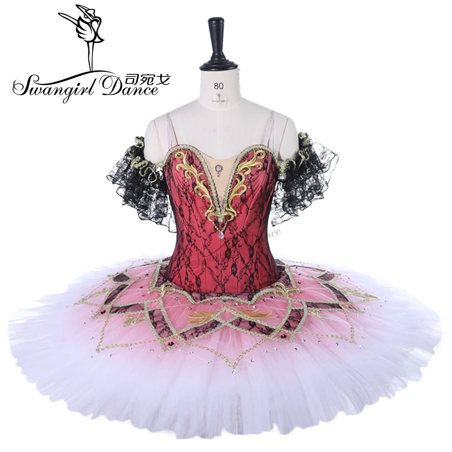 Dark Pink Women Swan Lake Professional Ballet Tutu dress Sleeping Beauty Ballet Stage Costume Dress For GirlsBT9278