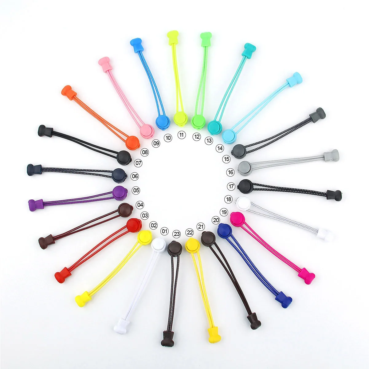 

Lazy Fast Elastic Buckle Shoe Lace Color Seven Core Umbrella Rope Athletic Shoe Laces Elastic String Shoe Lace