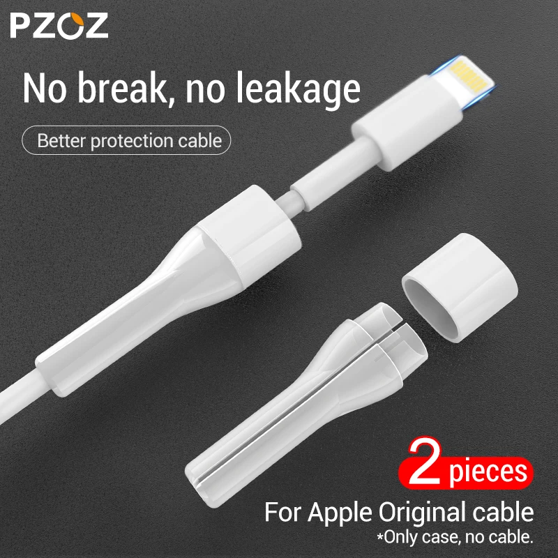

PZOZ USB Cable Protector For iPhone X XS Max XR 8 7 6 Plus 5 S SE Cable Winder Protection Cord Saver For Original iPhone Cable
