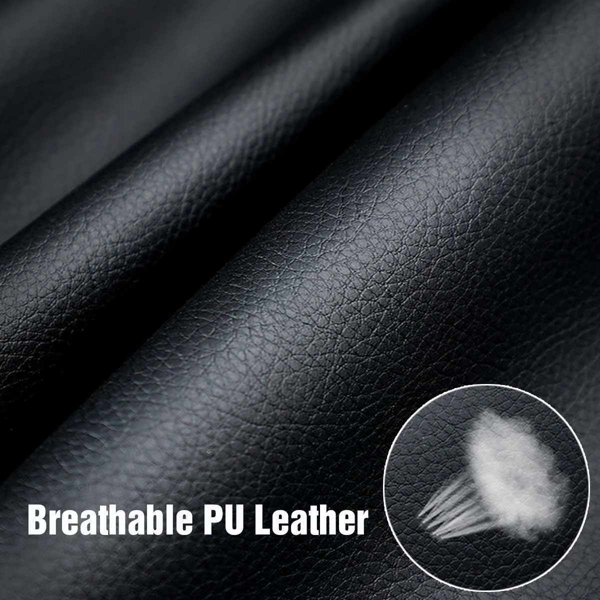 5-Seats Front + Rear Car Seat Cover Cushion Set Microfiber PU Leather –