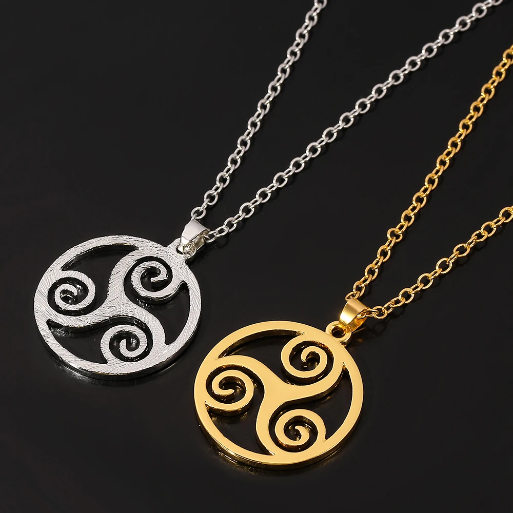 Teen Wolf Necklace Triskele Triskelion Irish Symbol Allison Argent Triple Spiral Pendant Trinity Celtics Jewelry Women Man Chain | Украшения