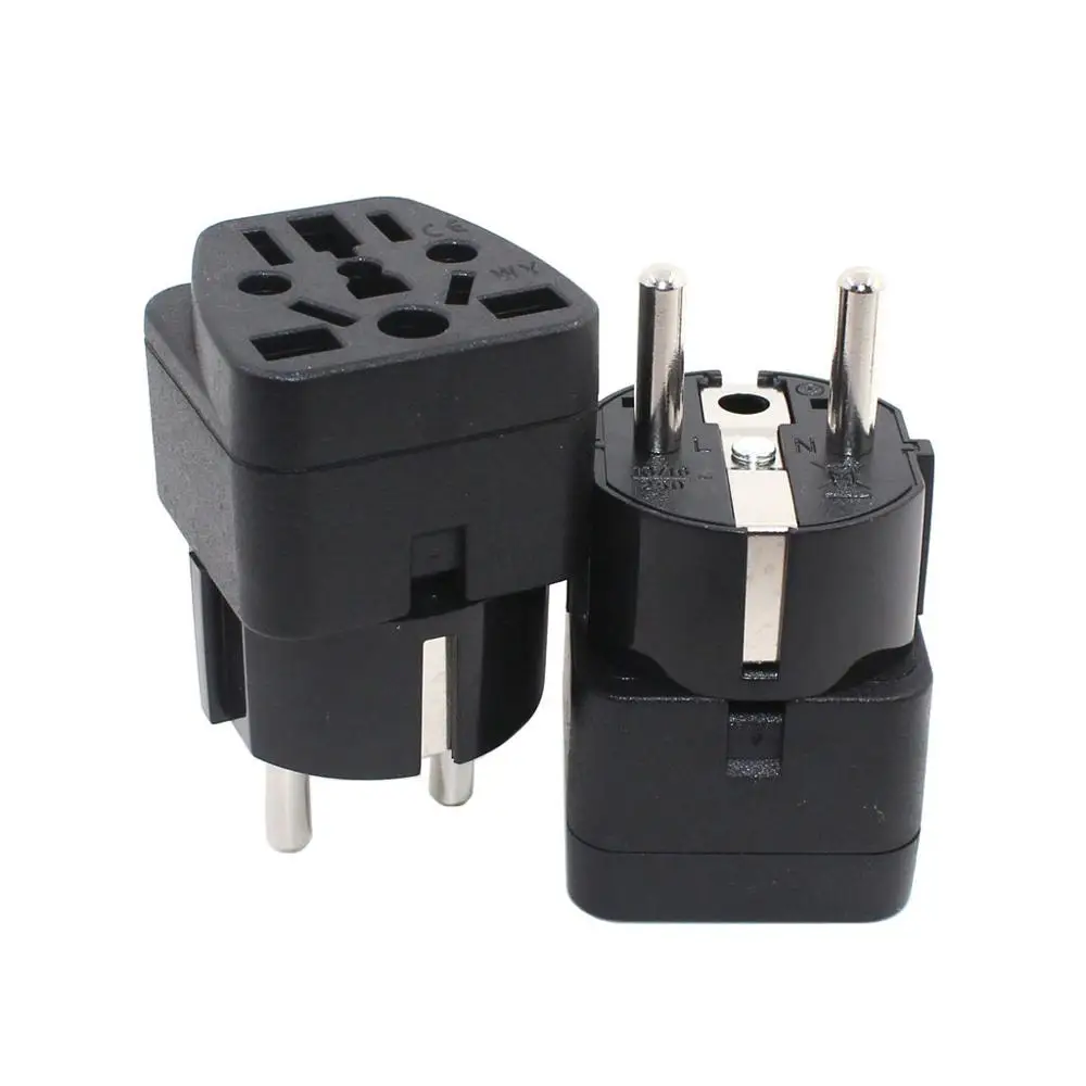 

New Universal Italy Switzerland India UK US AU to EU German Russia AC Power Socket Schuko Plug Travel Charger Adapter Converter
