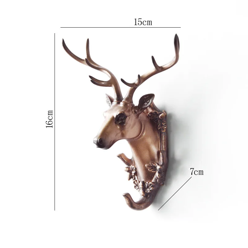 antique deer head Новые крючки для ванной комнаты, держатель для головы животного, крючок для украшения головы оленя, аксессуары для украшения дома, крючки для ключей, органайзер, держатель для ключей, настенный - Цвет: antique deer head
