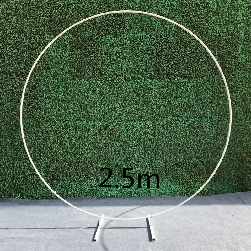 white 2.5m Искусственный круглый из кованого железа кольцо АРКА двери моделирование ряд цветов дом праздник празднование Свадьба Рождество украшения EMS - Цвет: white 2.5m
