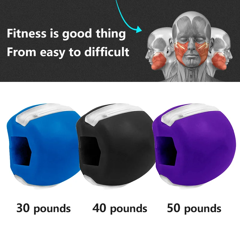 Food-grade Silica Gel Jaw Exercise Line Ball Muscle Trainin Fitness Ball Neck Face Toning  Jaw Muscle Training Face lift