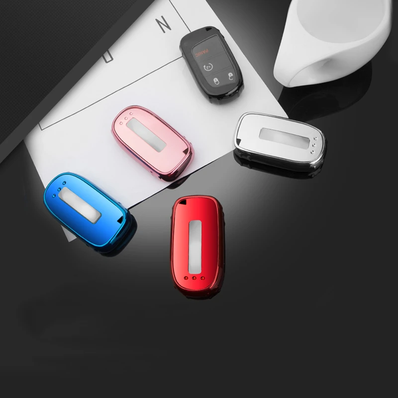 Durable Soft TPU Car Key Case key case cover key case car key shell flip key fob shell Full cover For Fiat Jeep Dodge Ram 1500 Journey Charger Dart Challenger Durango Accessories