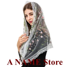 Круглая Женская Мантилья вуаль для церковно-католической повязки на голову покрывающая латинскую массовую вышитую цветочную кружевную традиционную вуаль Велос Мантилья