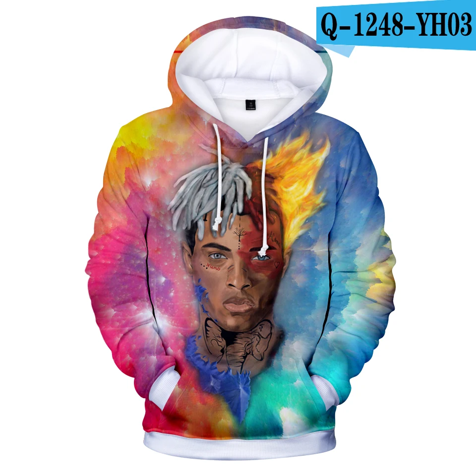3D Rapper XXXTentacion 3D толстовки для мужчин и женщин Повседневные Удобные толстовки с капюшоном хип-хоп принт Толстовка Harajuku уличная Пара Толстовка - Цвет: 3D