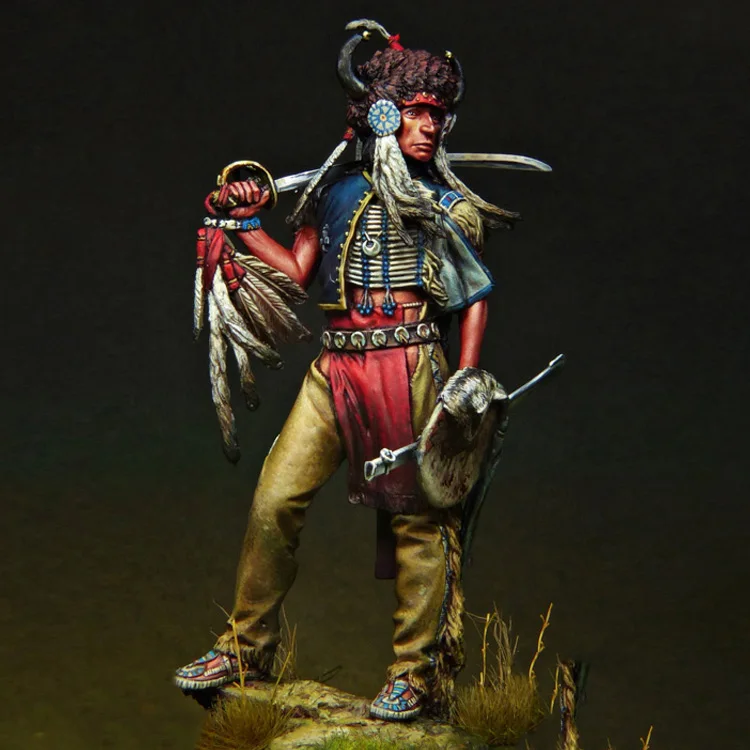 1/24 Неокрашенный Набор фигурок из смолы Warrior | Игрушки и хобби
