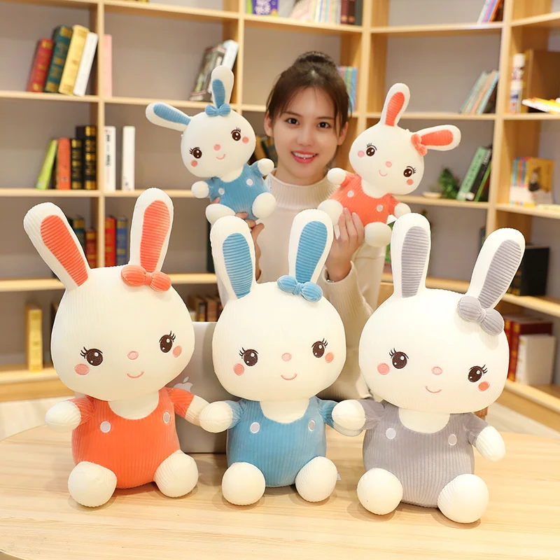 

Nice Soft 1PC 30/45/60/80CM New Cartoon Cute Wear Clothes Rabbit Plush Toys Bunny Stuffed Dolls Kids Baby Appease Birthday Gifts
