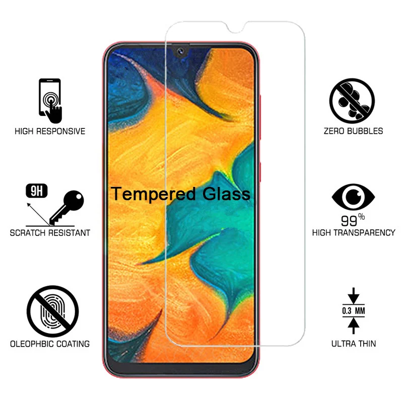 2 шт. закалённое Защитное стекло для samsung galaxy a10 a20 a20e a30 a40 a40s a50 a60 a70 a80 a90 экран телефона прозрачная защитная пленка