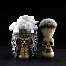 Barber shop high-end crânio design náilon cerdas barba escova de barba homem ferramentas de limpeza de espuma escova barbeiro salão de beleza ferramentas de barbear