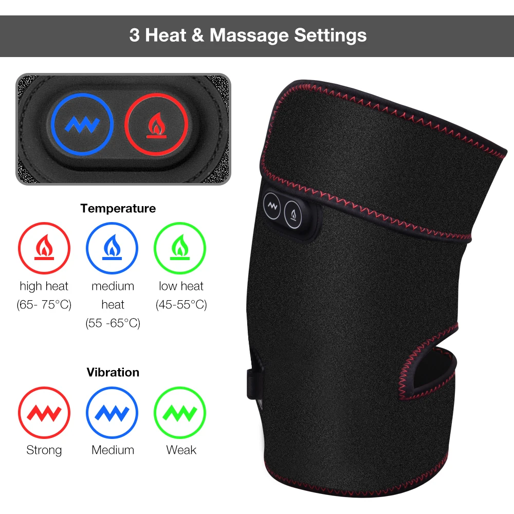  Knee Heating Warm Wrap Pain Relief Heated Knee Pad Brace Rechargeable Support Brace Electric Massag