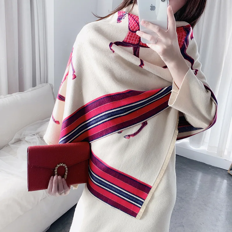 New Cheap K7r6Z Fashion Winter Scarf Women Cashmere Warm Pashmina Foulard Lady Luxury Horse Scarves Thick Soft Bufanda Shawls Wraps 2019 New New Cheap K7r6Z Fashion Winter Scarf Women Cashmere Warm Pashmina Foulard Lady Luxury Horse Scarves Thick Soft Bufanda Shawls Wraps 2019 New