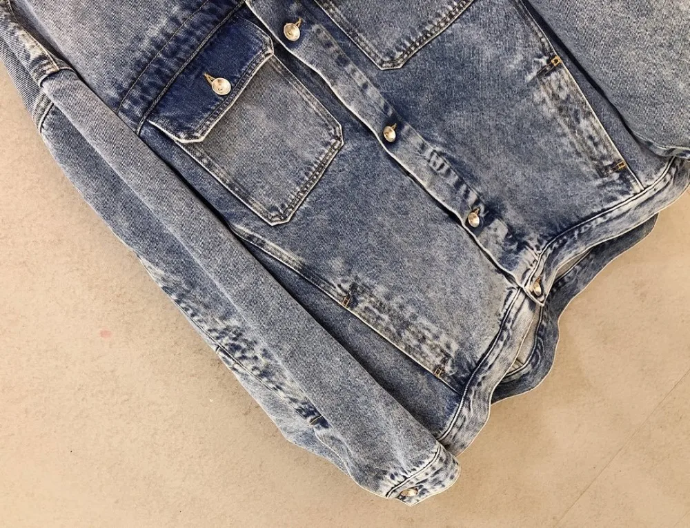 2019FW Осенняя повседневная женская Свободная джинсовая куртка пальто женская верхняя одежда оверсайз пальто 2 цвета rsmx 9,29
