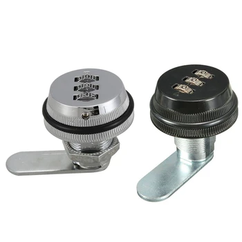 

2 Pcs Alloy Code Combination Cam Lock Keyless Post Mail Box Cabinet RV 3 Dial , Black & Silver