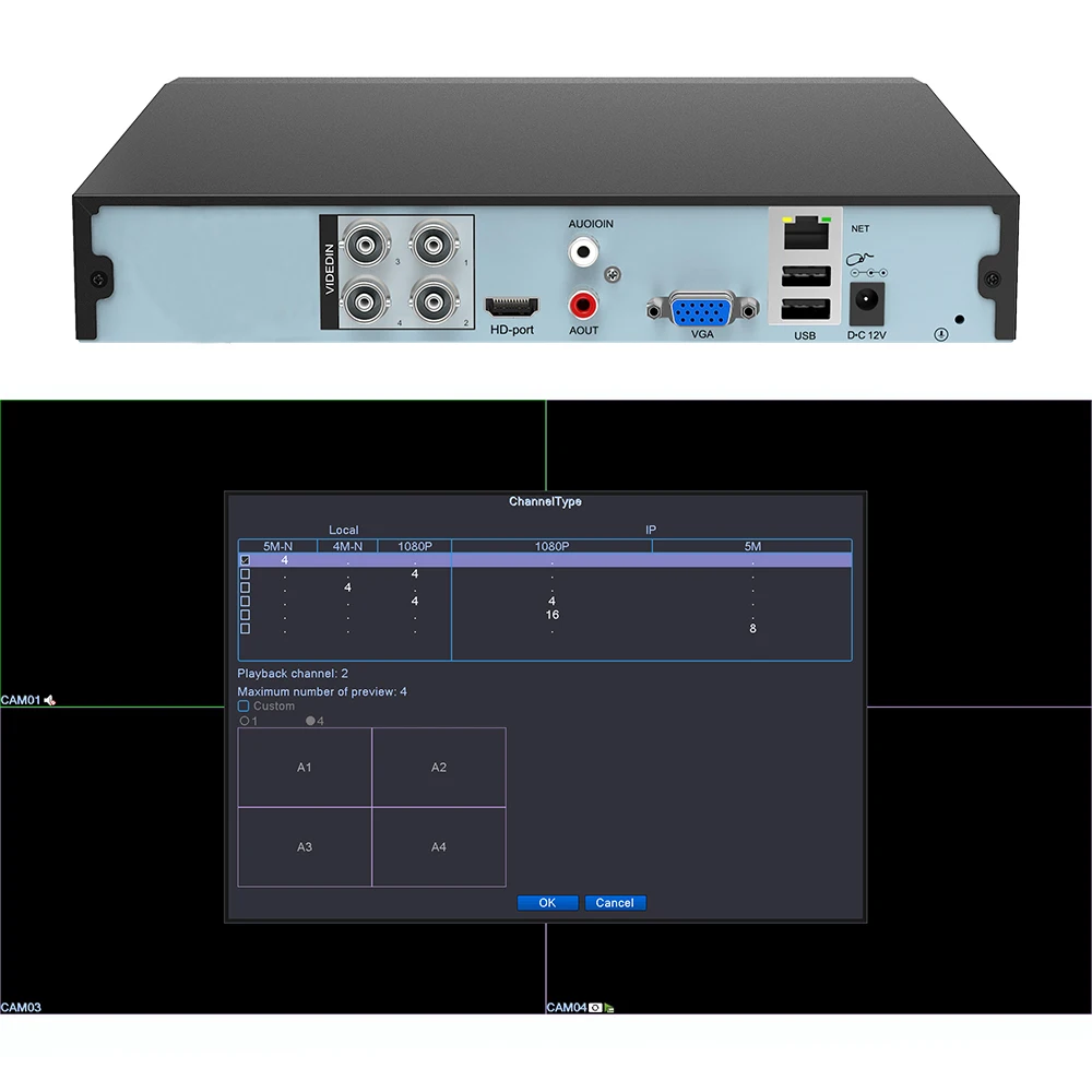 6 в 1 H.265 5MP N AHD DVR NVR CCTV 8Ch H 1080P 4MP гибридный видеорегистратор камера Onvif XVI Coxial P2P