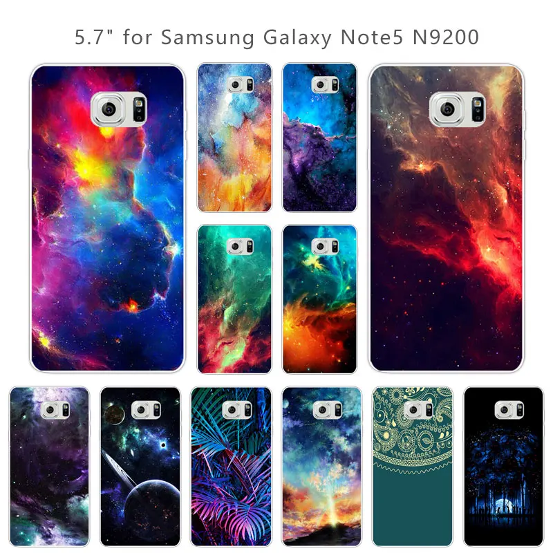 Чехол-накладка 5 7 дюйма для Samsung Galaxy Note N920 прозрачная Мягкая силиконовая задняя